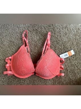 Sam Edelman Bra Shell Pink Lace Strappy T-Shirt 34C